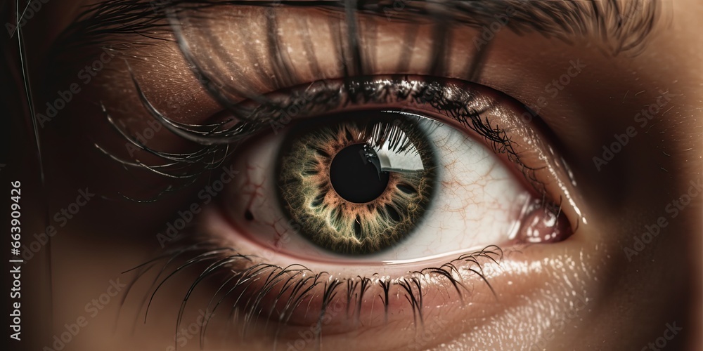 Stunning close up intricate details and beauty of a human eye. Generative AI Stunning close up intricate details and beauty of a human eye. Generative AI