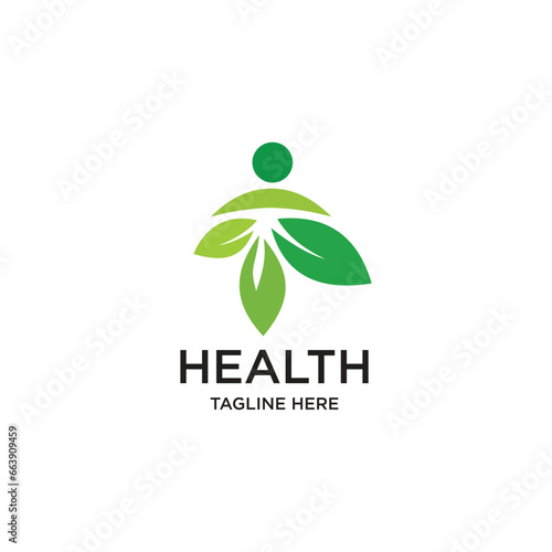 Healty logo design simple concept Premium Vector