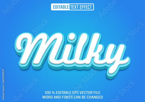 Editable milky text effect 3d style template