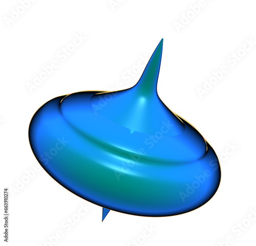 Spinning top toy, 3d render