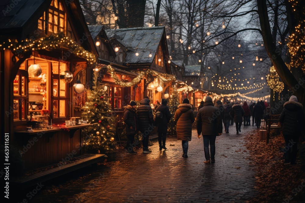 Christmas market in an old town of Poland. Exploring the Enchantment: Christmas Markets Around the World