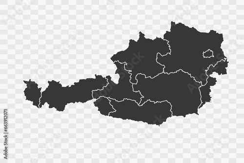 Austria Map Shadow Color on White Background quality files Png