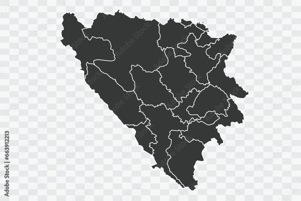 Obraz premium Bosnia Map Shadow Color on White Background quality files Png