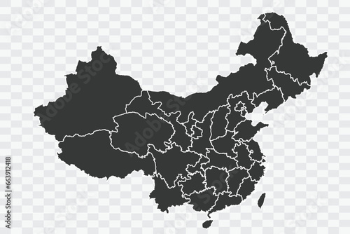 China Map Shadow Color on White Background quality files Png