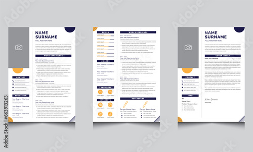  Black & Yellow Resume Design and Stylish Curriculum Vitae Template