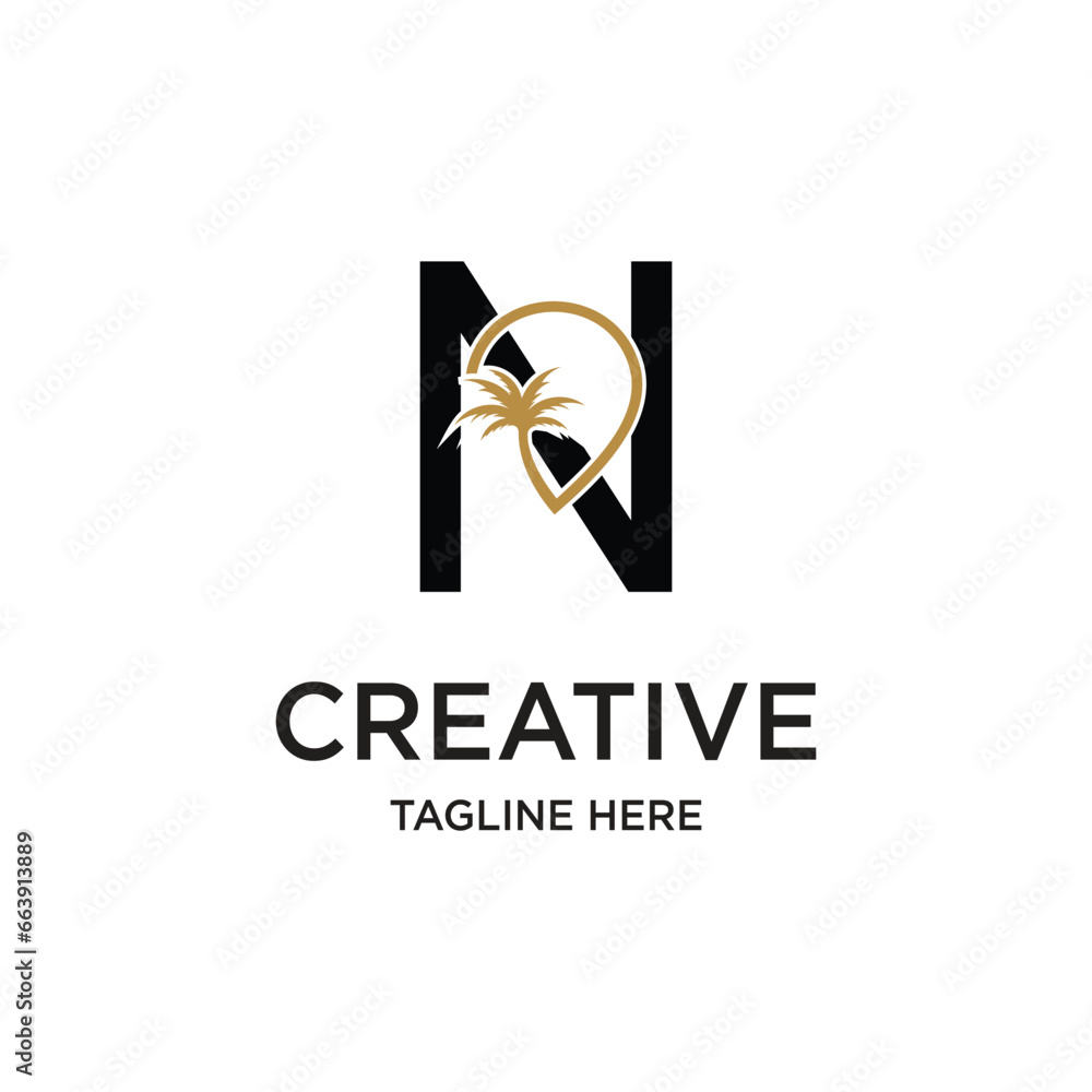letter palm logo design simple concept Premium Vector letter palm logo design simple concept Premium Vector