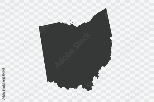  OHIO Map Shadow Color on White Background quality files Png