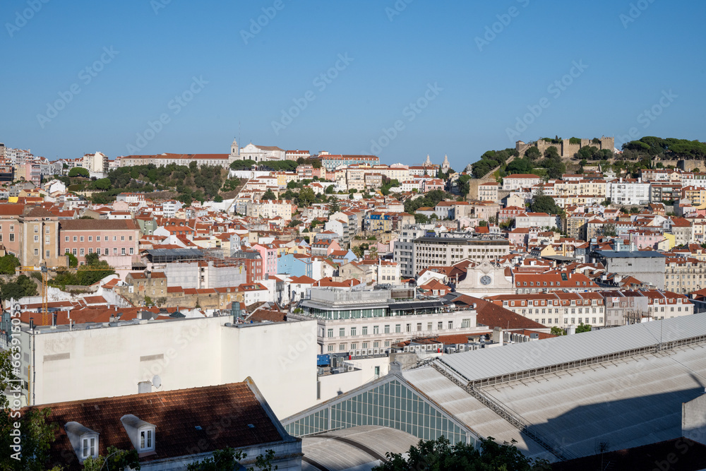 Sao Pedro de Alcantara viewpoint in Lisbon Portugal