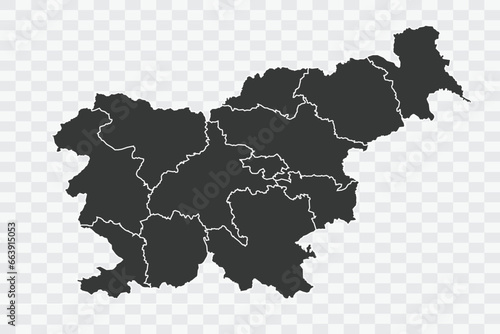 Slovenia Map Shadow Color on White Background quality files Png