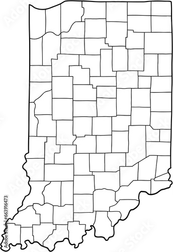 Obraz na plátně doodle freehand drawing of indiana state map.