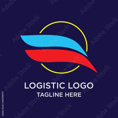 logistic Logo design simple concept Premium Vector