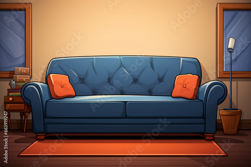 Obraz na płótnie A sofa in the style of cartoons w salonie