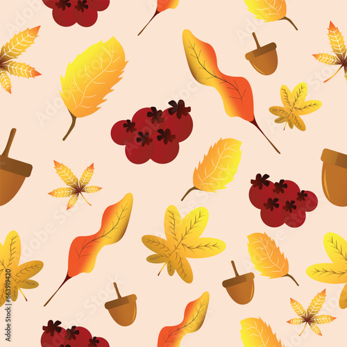 autumn theme seamless pattern, can be used for wallpaper, wrapping paper, fabric, printing