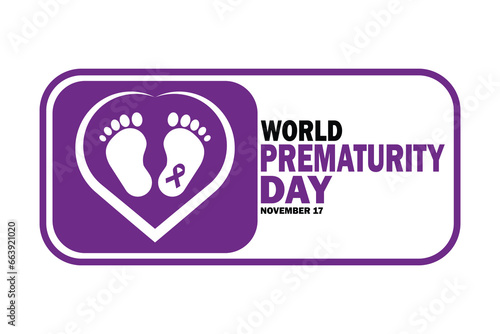 World Prematurity Day Vector illustration. November 17. Holiday concept. Template for background, banner, card, poster with text inscription.