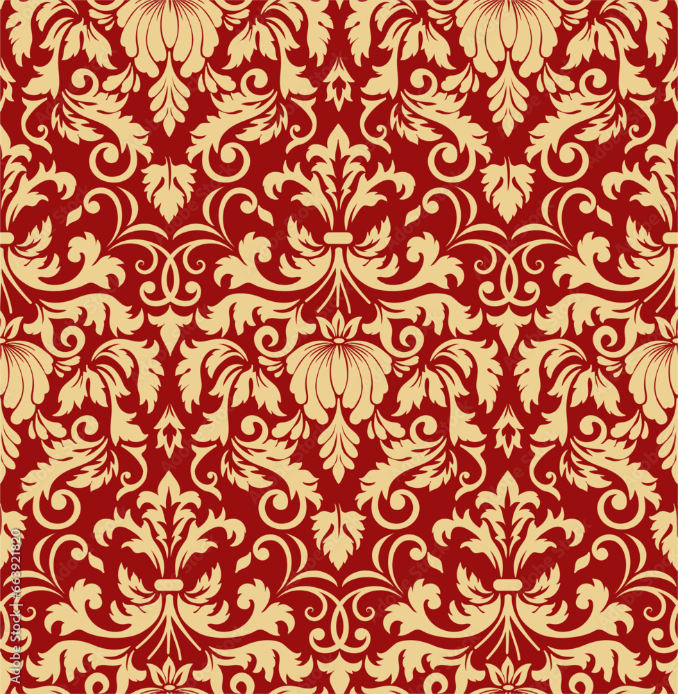 classical damask seamless pattern element