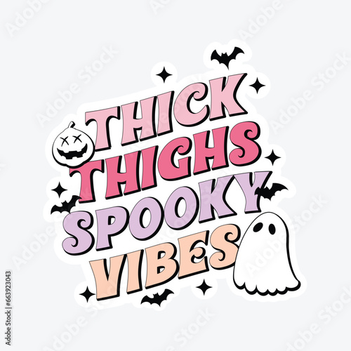 Halloween Girly Pink Ghosts Sticker 