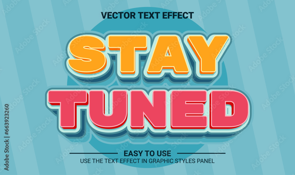 3d stay tuned editable text effect