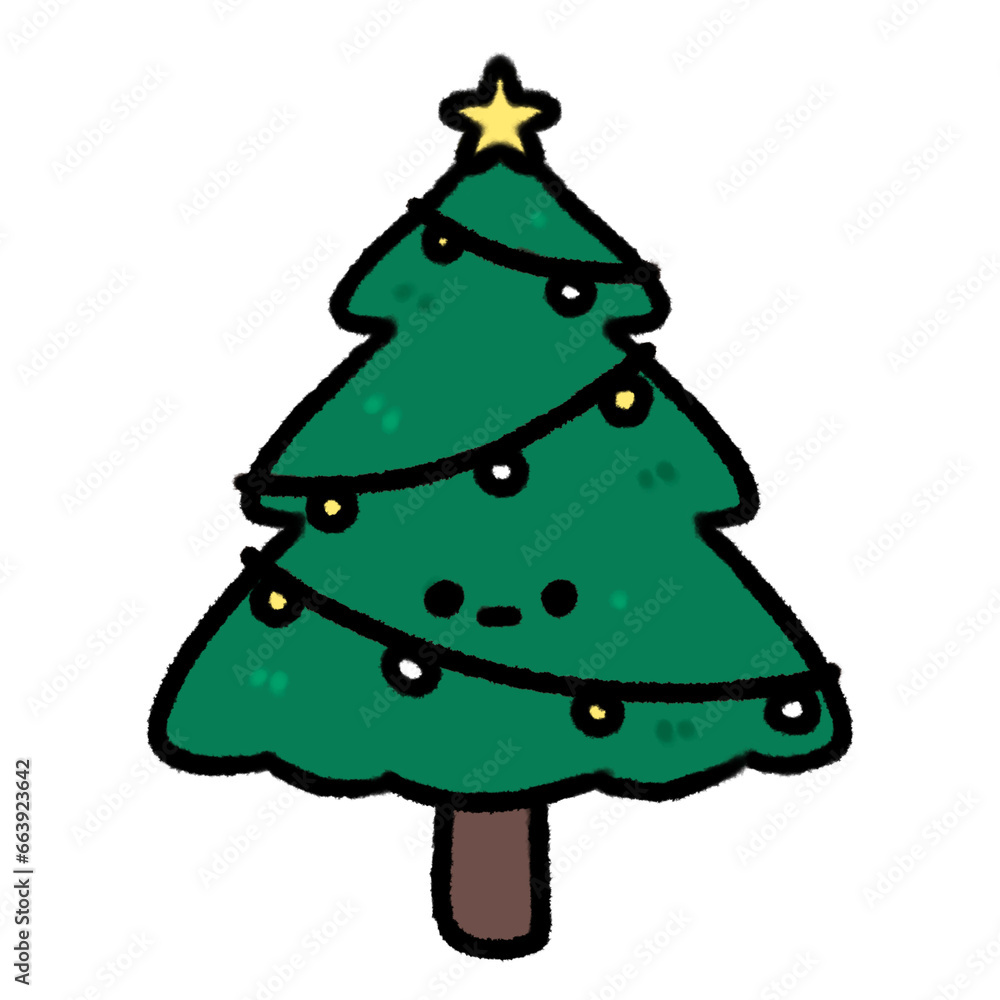 Cute Christmas tree Doodle element, Festival signs and symbols, Hand drawn in doodle style. Cute Christmas tree Doodle element, Festival signs and symbols, Hand drawn in doodle style.