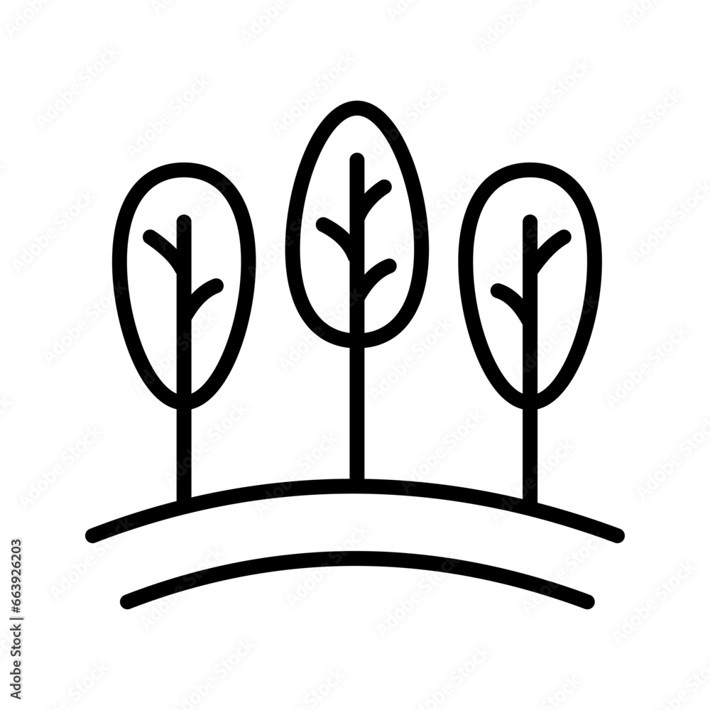 Tree line icon, outline and filled vector sign, linear and full pictogram isolated on white, logo illustration. Icon related to Farming And Farm.
