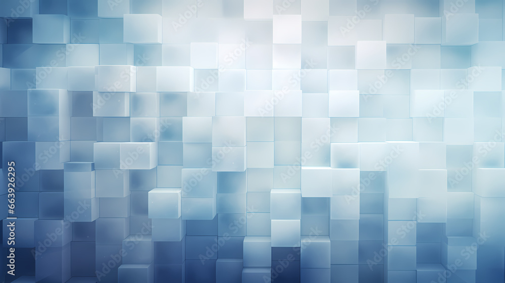 An abstract artistic rendering of a wall textured with light white-blue blocks, amidst a dreamy, soft-focus ambiance