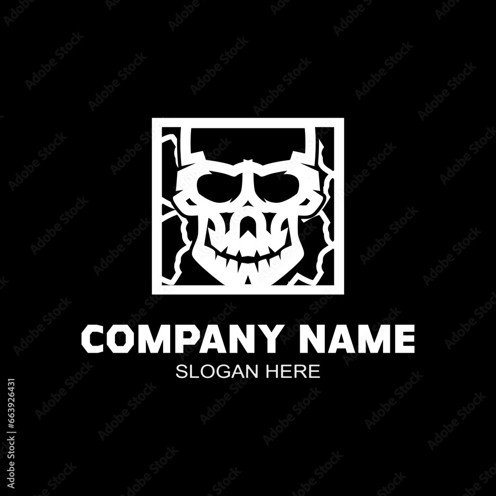 Cool skull logo. Skull vector illustration.