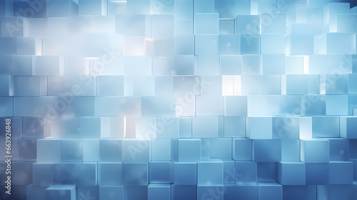 An abstract artistic rendering of a wall textured with light white-blue blocks, amidst a dreamy, soft-focus ambiance