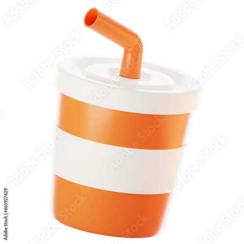 3d rendering drink icon. Fast food icon concept