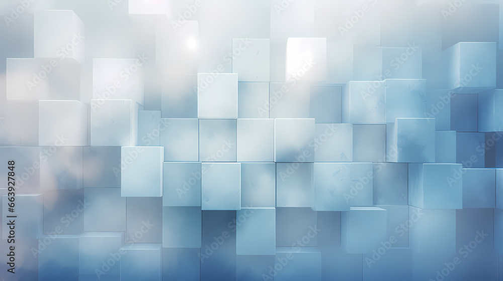 An abstract artistic rendering of a wall textured with light white-blue blocks, amidst a dreamy, soft-focus ambiance An abstract artistic rendering of a wall textured with light white-blue blocks, amidst a dreamy, soft-focus ambiance