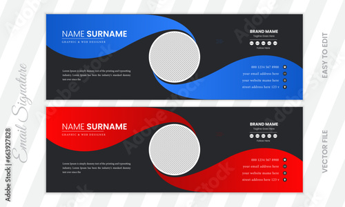 Modern creative email signature design 2 color combination