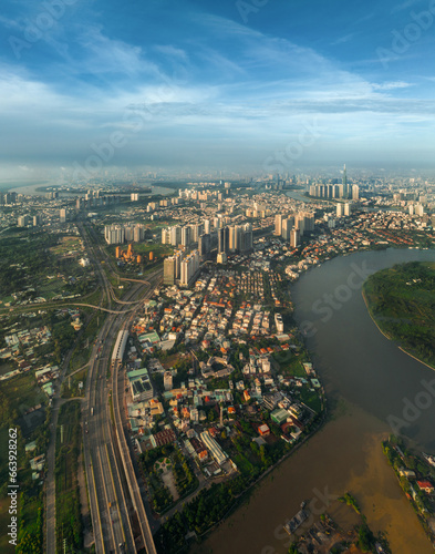 aerial view of the hochiminh city