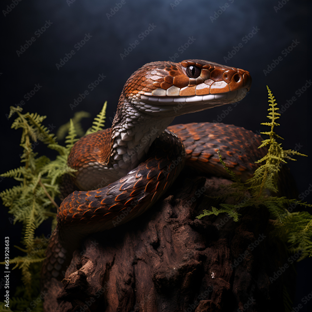 Fototapeta premium illustration of a snake on a tree