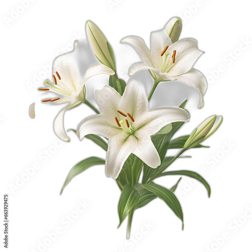 lilies isolated on transparent or white background © Pixel Prophet