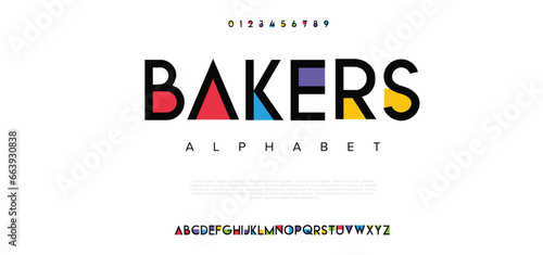 Bakers, a modern alphabet lowercase font. minimalist typography vector illustration design