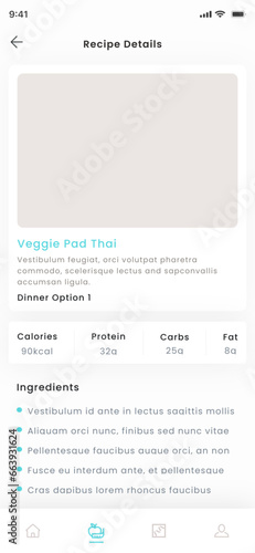 Nutrition Tracker, Healthy Food Plan, Diet Meals and Recipes Green Mobile App and Ui Kit Template
