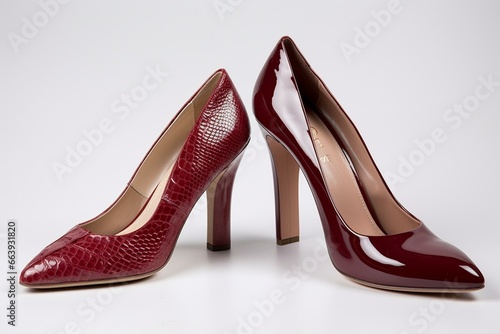 Stylish trendy ladies' shoes with elevated heels. Generative AI