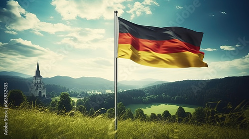 German Countryside with Flag © Maxim