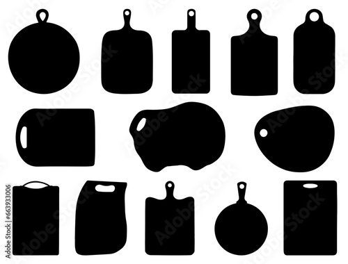 Cooking boards silhouette vector art white background