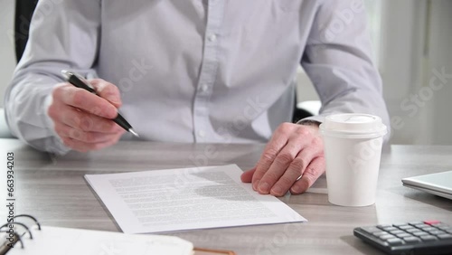 Businessman reviewing a document