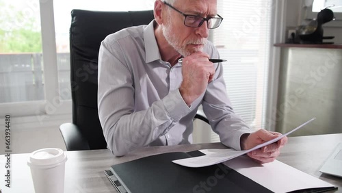 Senior businessman reviewing a document