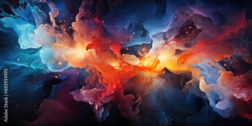 Abstract wallpaper, Cosmic Oil and Water Dance: Cosmic patterns created by swirling oil and water, forming otherworldly shapes and colors. background, desktop background.