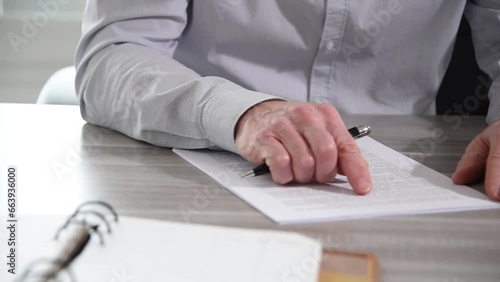 Businessman reviewing a document
