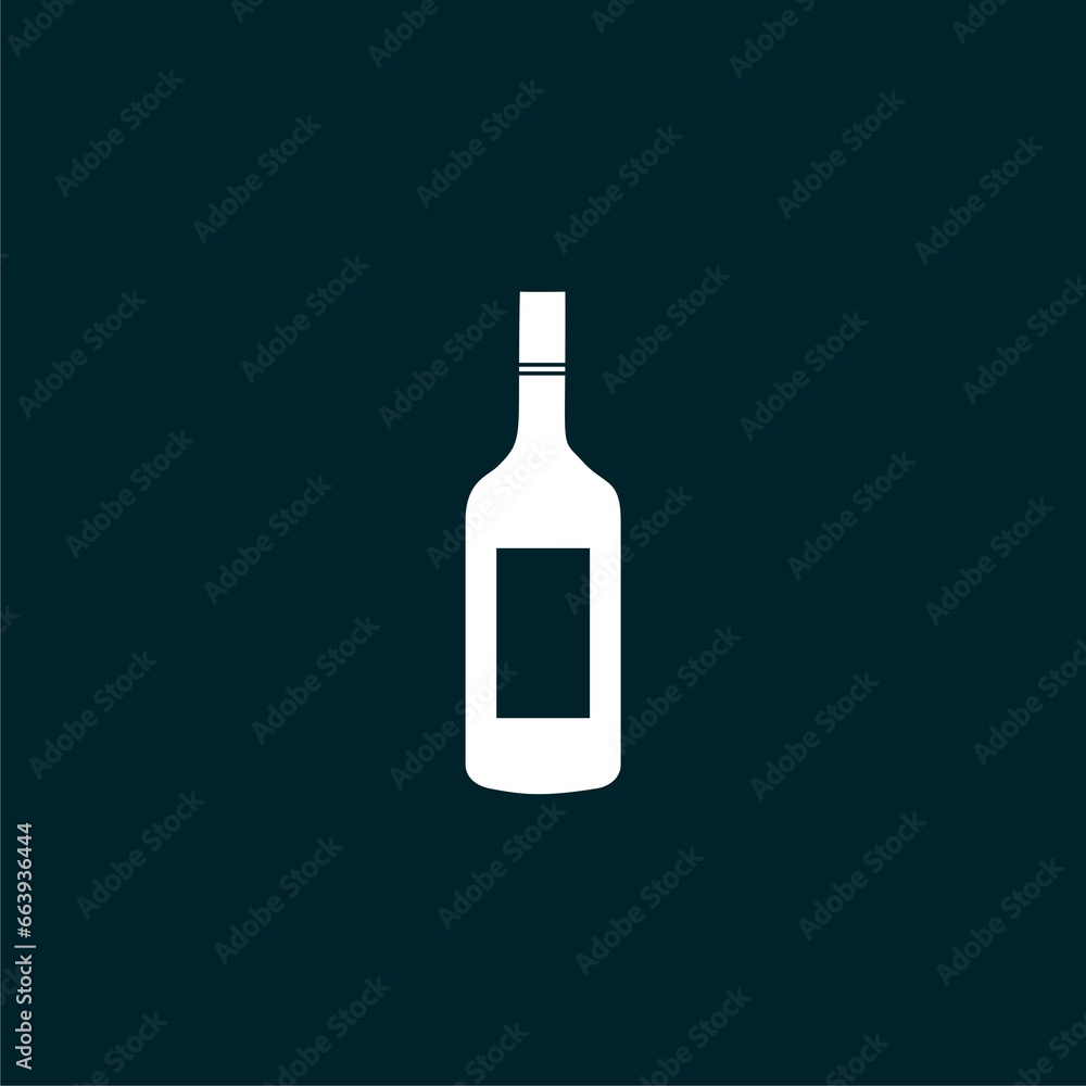 Bottle of wine icon isolated on blue background. Bottle of wine icon isolated on blue background.