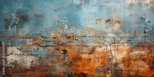 Abstract wallpaper  Rusty Wall Canvas  The textured and peeling paint on a weathered and rusty wall  forming a gritty and abstract canvas. background  desktop background.