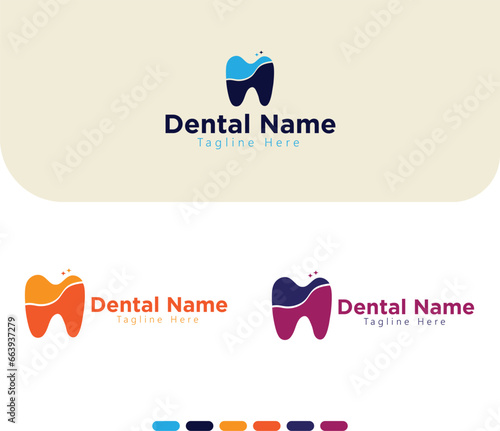 Vector dental tooth clinic modern clean logo design