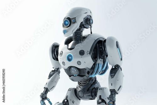 Robot on white background. 3D illustration. Generative AI