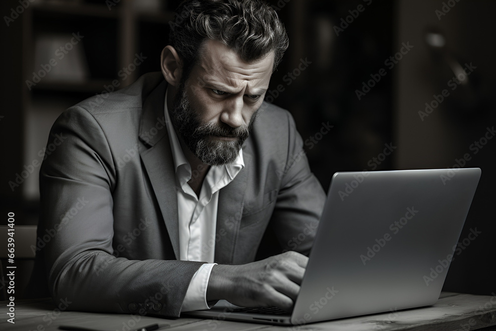 businessman working on laptop computer businessman working on laptop computer