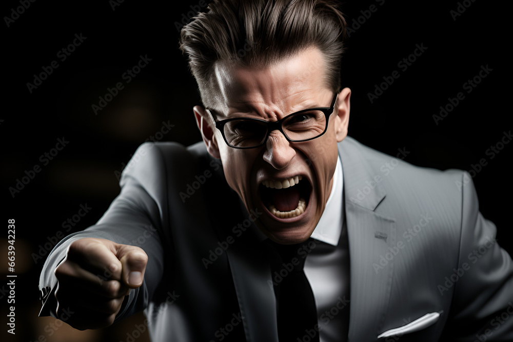 Obraz premium Angry businessman shouting