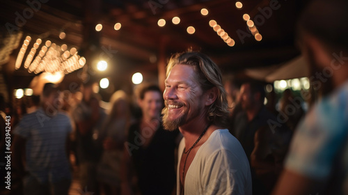 smiling man with a beard an...