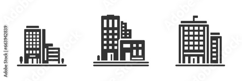 Building icon. Simple design. Vector illustration