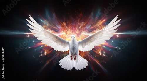 A pomba da paz, símbolo de harmonia e tranquilidade, irradia uma energia vibracional elevada, trazendo serenidade e esperança a todos ao seu redor.